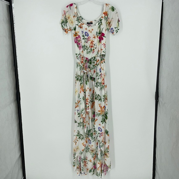 a'gaci Pants - A’GACI Floral maxi off shoulder romper & dress